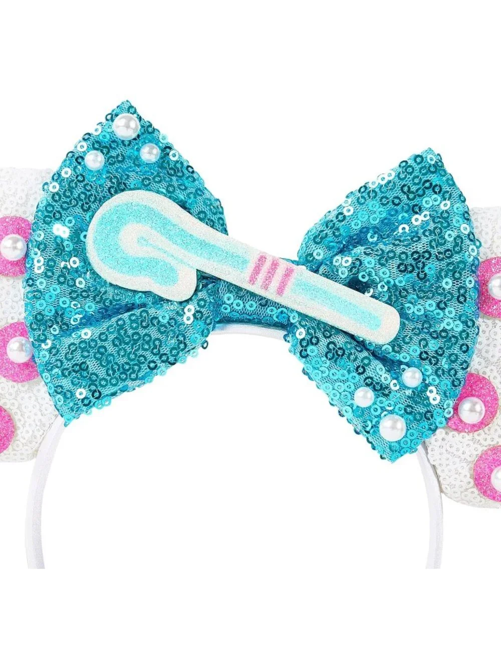 Women White Blue Cartoon Mickey Mouse Costume Headband For Cosplay